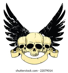Skulls with wings
