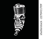 skull-shaped engine spark plug illustration