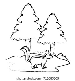 Skunk animal cartoon