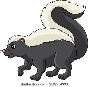 Skunk Animal Cartoon Colored Clipart Illustration