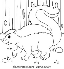 Skunk Animal Coloring Page For Kids