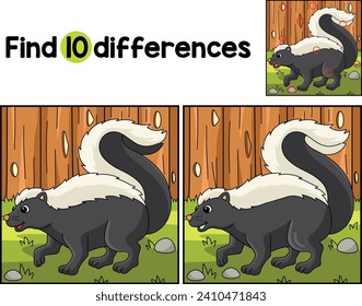 Skunk Animal Find The Differences 