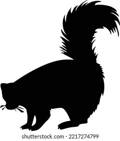 Skunk animal sihouette vector art and illutration