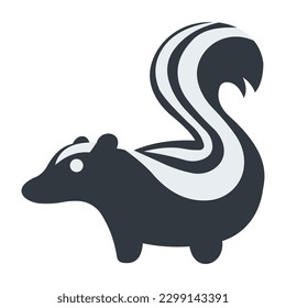 Skunk Animal vector flat icon. Isolated Skunk emoji illustration