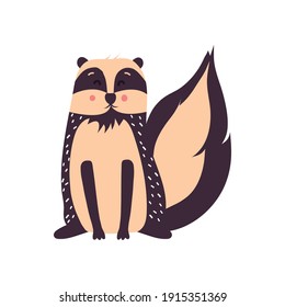 Skunk, animation. Icon baby pictures Vector illustration