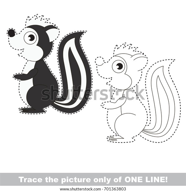 Skunk Be Traced Only One Line Stock Vector (Royalty Free) 701363803