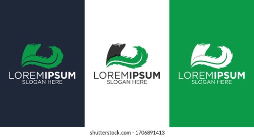 Skunk and cannabis logo design template