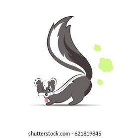 Skunk cartoon character, smelly