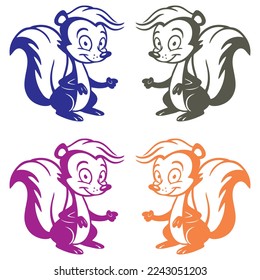 Skunk Cartoon Character Vector Illustration
