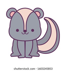 skunk cartoon design, Kawaii expression cute character funny and emoticon theme Vector illustration