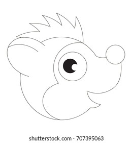 Skunk cartoon. Outlined illustration with thin line black stroke