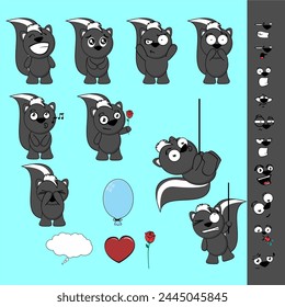 skunk cartoon pack collection in vector format