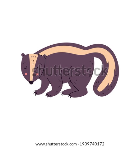 Skunk. Flat vector illustration isolated on white background