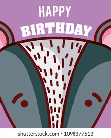 Skunk happy birthday card