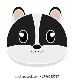 Skunk head cartoon. Animal cartoon icon - Vector