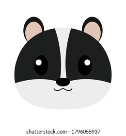 Skunk head cartoon. Animal cartoon icon - Vector