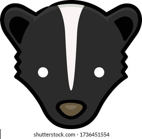 Skunk Head Doodle Sketch Icon