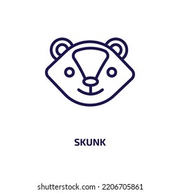 skunk icon from animals collection. Thin linear skunk, animal, cartoon outline icon isolated on white background. Line vector skunk sign, symbol for web and mobile