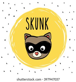Skunk icon design, vector illustration