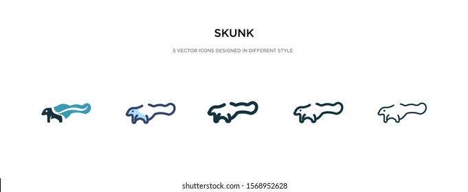 skunk icon in different style vector illustration. two colored and black skunk vector icons designed in filled, outline, line and stroke style can be used for web, mobile, ui