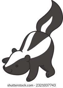 Skunk icon in flat style. Skunk vector illustration on white isolated background. Skunk business concept.