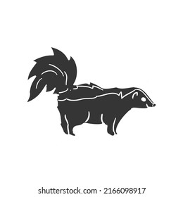 Skunk Icon Silhouette Illustration. Animals Vector Graphic Pictogram Symbol Clip Art. Doodle Sketch Black Sign.