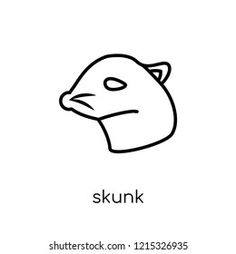 skunk icon. Trendy modern flat linear vector skunk icon on white background from thin line animals collection, editable outline stroke vector illustration