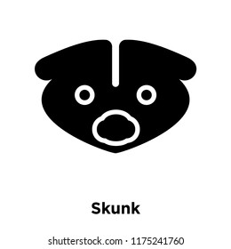 Skunk icon vector isolated on white background, logo concept of Skunk sign on transparent background, filled black symbol