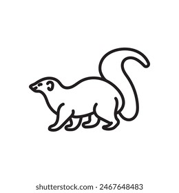 Skunk isolated outline Icon, Vector Illustration