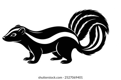 ilustração de vetor de silhueta de arte de linha de skunk