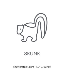 skunk linear icon. Modern outline skunk logo concept on white background from animals collection. Suitable for use on web apps, mobile apps and print media.