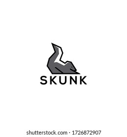 skunk logo line design vector