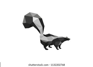 Skunk Low Poly Abstract Design