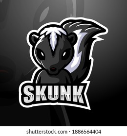 Skunk mascot esport logo design	