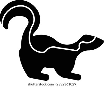 skunk mephitidae stink animal wild Glyph eps