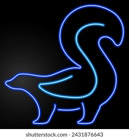 skunk neon sign, modern glowing banner design, colorful modern design trend on black background. Vector illustration.