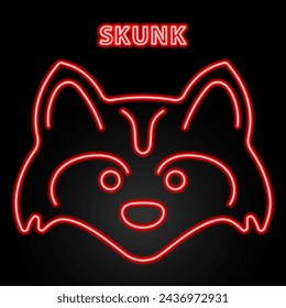 skunk neon sign, modern glowing banner design, colorful modern design trend on black background. Vector illustration.