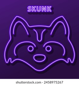 skunk neon sign, modern glowing banner design, colorful modern design trend on black background. Vector illustration.