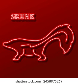 skunk neon sign, modern glowing banner design, colorful modern design trend on black background. Vector illustration.