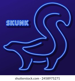 skunk neon sign, modern glowing banner design, colorful modern design trend on black background. Vector illustration.