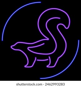 skunk neon sign, modern glowing banner design, colorful modern design trend on black background. Vector illustration.