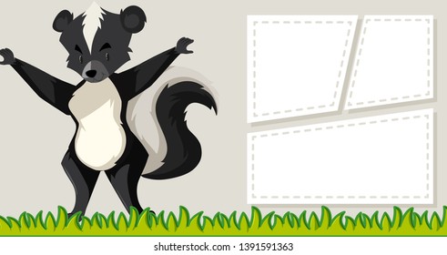 Skunk auf Notenvorlage zur Illustration