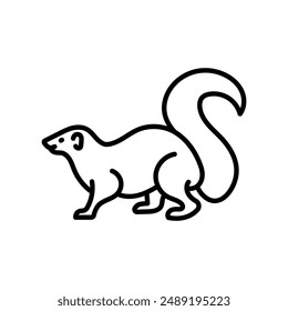 Skunk Outline Icon, Vector illustration