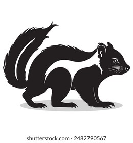 Skunk outline and symbols. Dark level variety basic exquisite white foundation Skunk animal vector and silhouette icon.