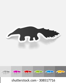 skunk paper sticker with shadow. Vector illustration