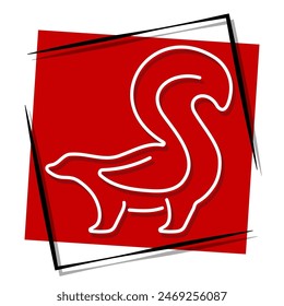 skunk red banner. Vector illustration.