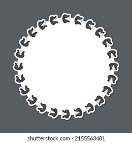 Skunk with round frame for banner, poster, and greeting card