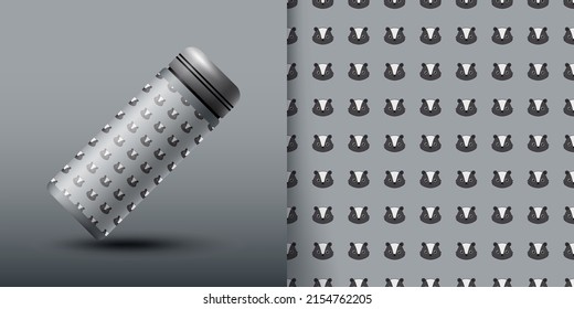 Skunk Seamless Pattern With Bottle