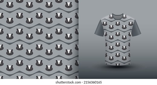 Skunk Seamless Pattern With Shirt