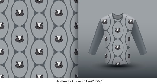 Skunk Seamless Pattern With Shirt